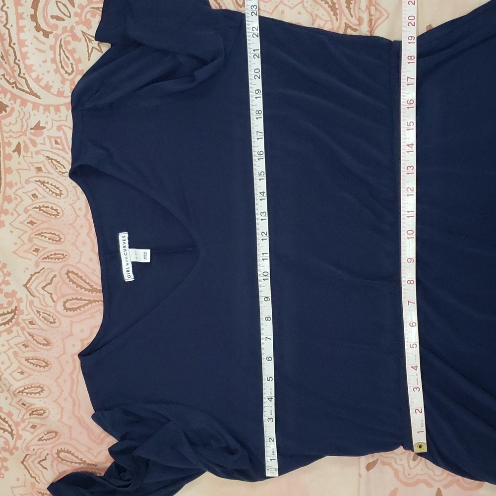 Flowy Dress Dark Blue Dress Flutter Sleeves - Picture 9 of 11